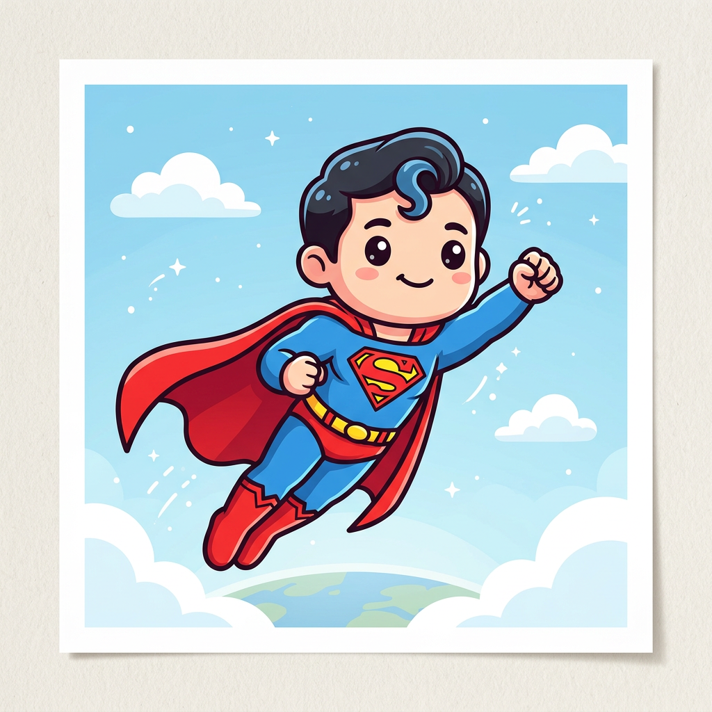 Flyvende Superman Baby Toppers Drinktoppers 6 stk Ø8 cm