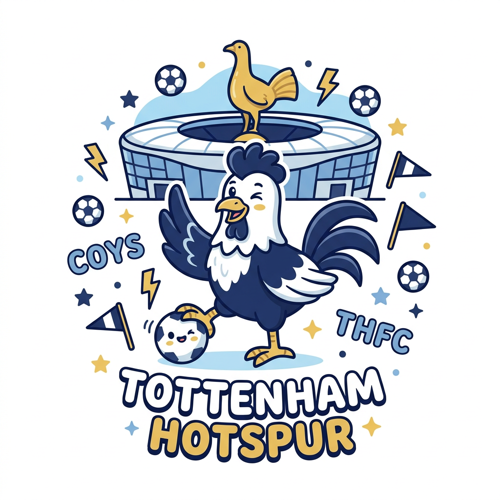 Spurs Kylling Fodbold Toppers Drinktoppers 6 stk Ø8 cm