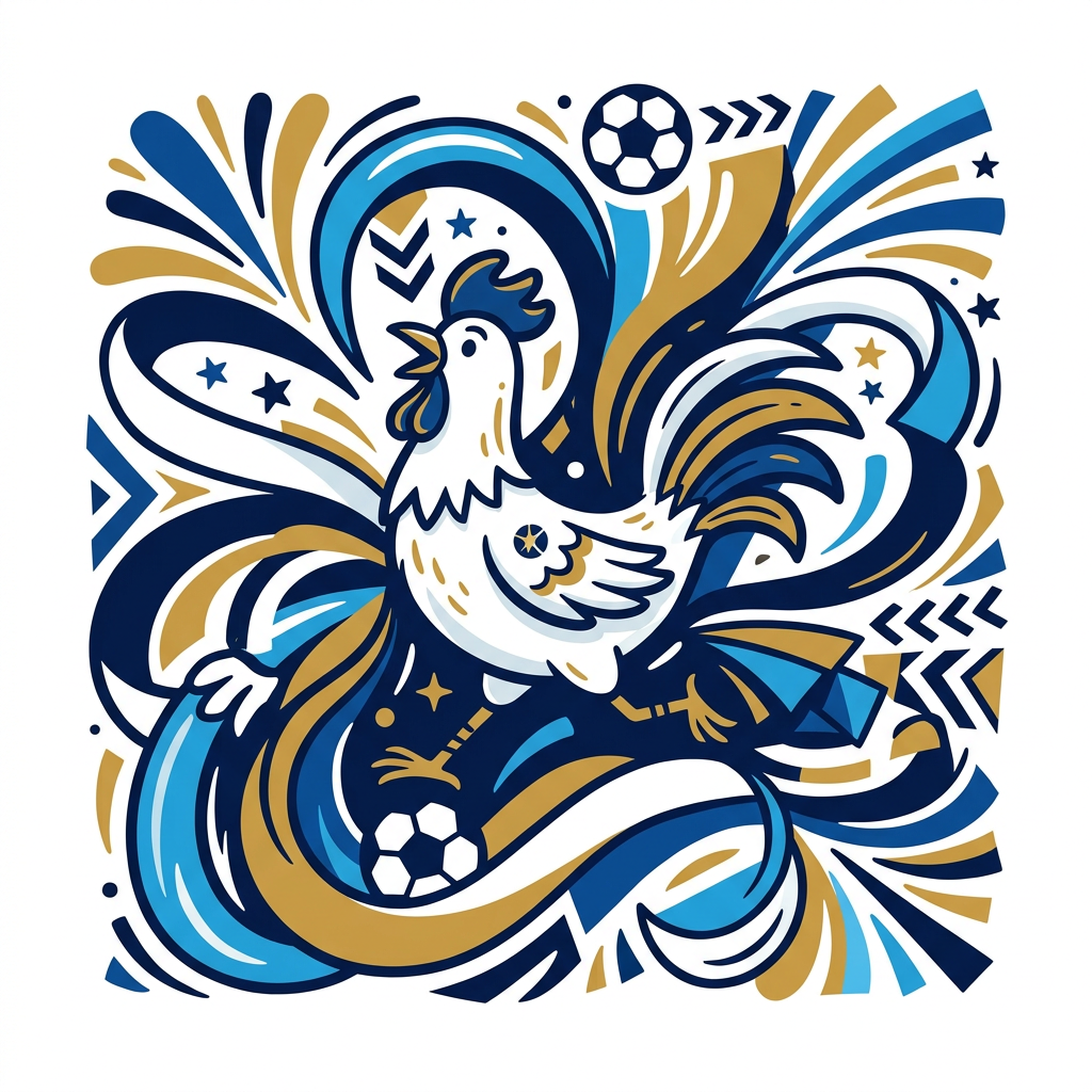 Hane Fodbold Kunst Toppers Drinktoppers 6 stk Ø8 cm