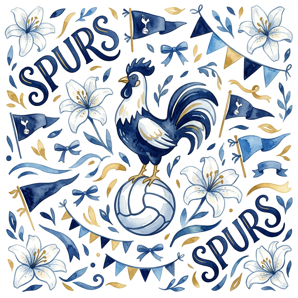 Spurs Hane Fankunst Toppers Drinktoppers 6 stk Ø8 cm