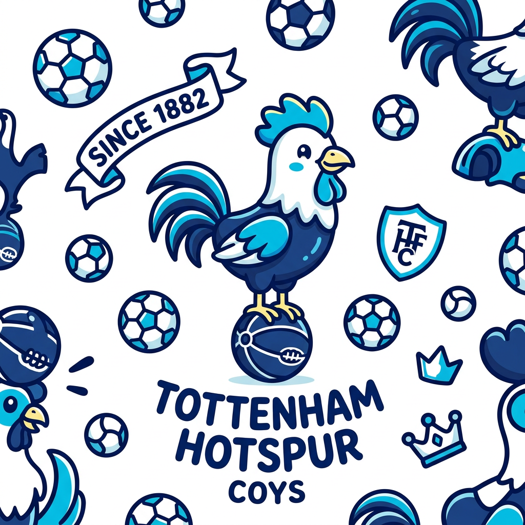 Spurs Hanegal Mønster Toppers Drinktoppers 6 stk Ø8 cm