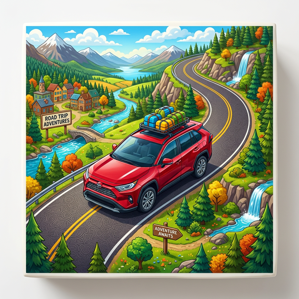 Rød Road Trip Toyota Toppers Drinktoppers 6 stk Ø8 cm