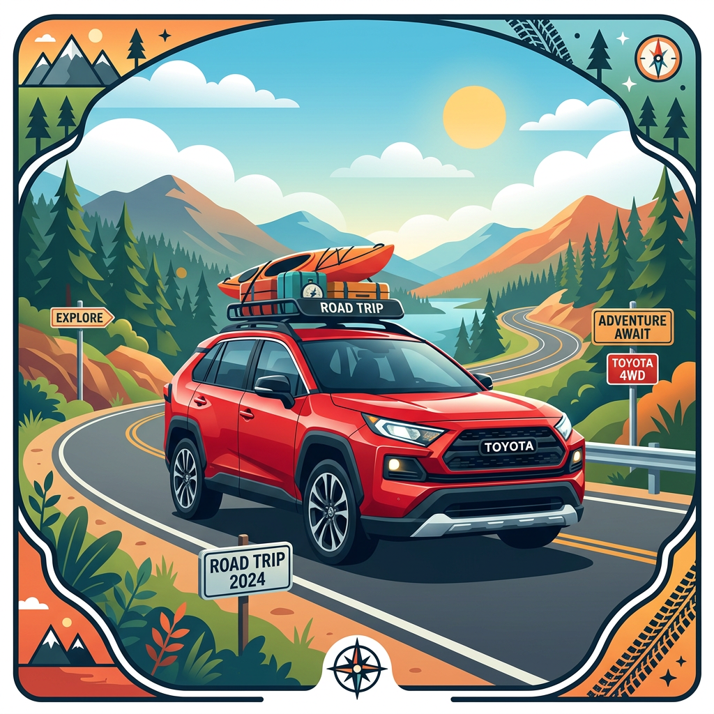 Rød Road Trip Toyota 2 Toppers Drinktoppers 6 stk Ø8 cm