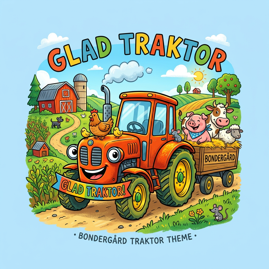Glad Traktor Bondergård Toppers Drinktoppers 6 stk Ø8 cm
