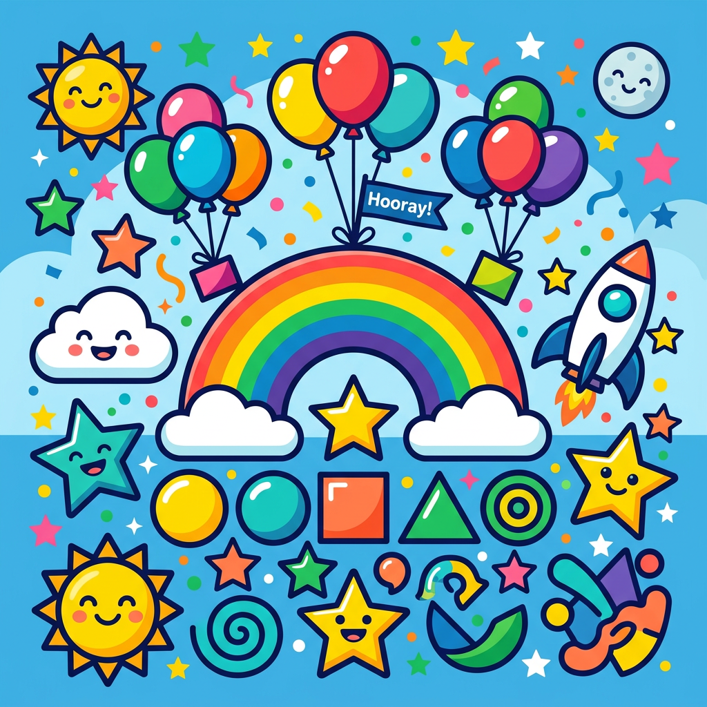 Hooray til fest Toppers Drinktoppers 6 stk Ø8 cm